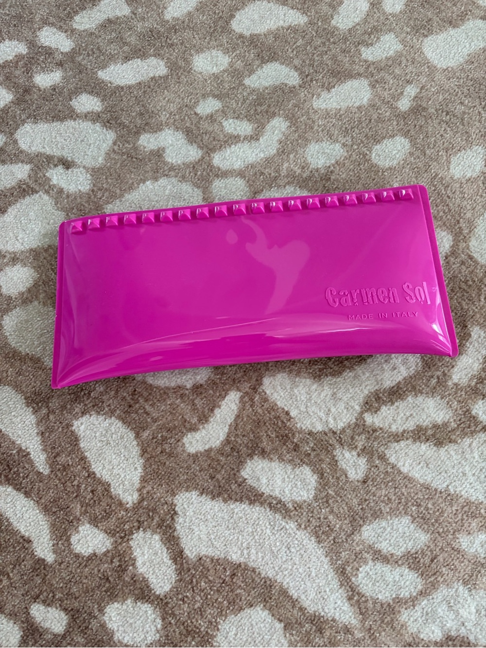 Carmen Sol Hot Pink Patent Wristlet Clutch